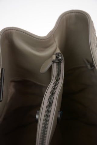 Braidered Leather Shoulder Bag with Suede Lining