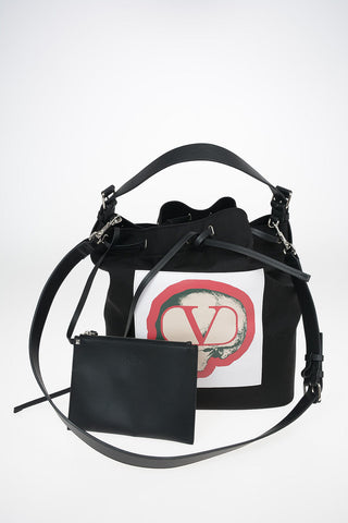 GARAVANI UNDERCOVER JUN TAKAHASHI cotton Bucket bag with leather trimmings