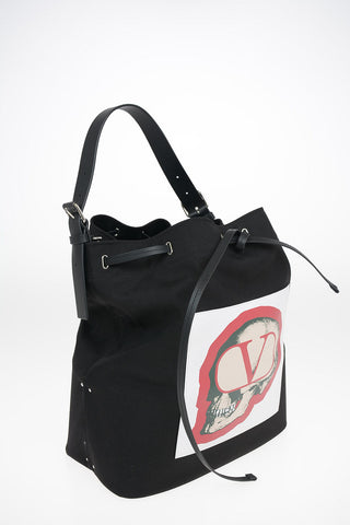 GARAVANI UNDERCOVER JUN TAKAHASHI cotton Bucket bag with leather trimmings