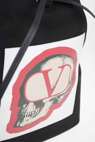 GARAVANI UNDERCOVER JUN TAKAHASHI cotton Bucket bag with leather trimmings
