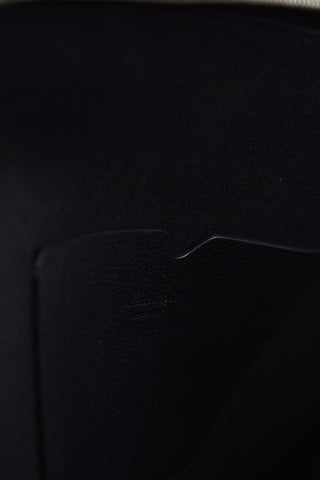 Textured Leather Briefcase with Zip Closure