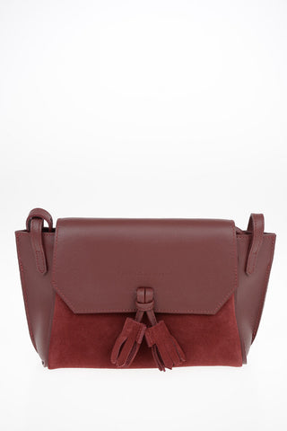 Leather Shoulder Bag with Suede Insert