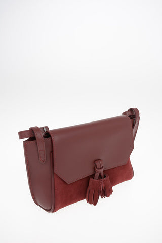 Leather Shoulder Bag with Suede Insert