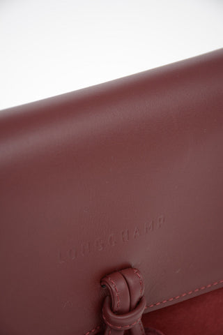 Leather Shoulder Bag with Suede Insert