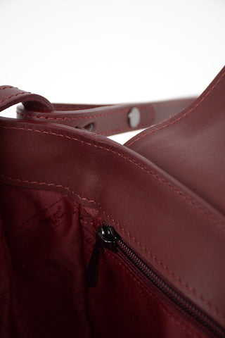 Leather Shoulder Bag with Suede Insert