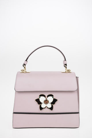 Leather MUGHETTO Top Handle Bag with Removable Shoulder Strap and Jewel Closure