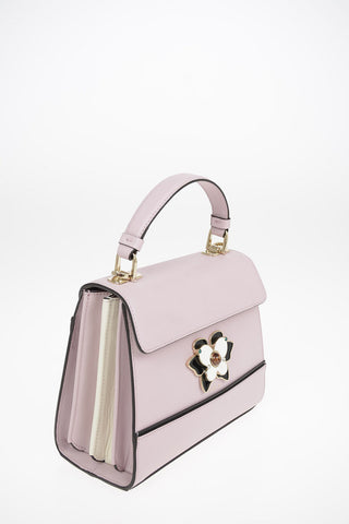 Leather MUGHETTO Top Handle Bag with Removable Shoulder Strap and Jewel Closure