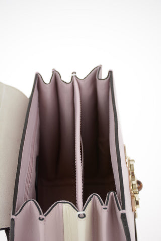Leather MUGHETTO Top Handle Bag with Removable Shoulder Strap and Jewel Closure