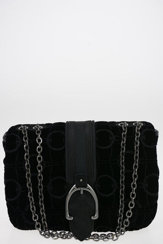 Velvet Saddle Bag with Removable Shoulder Chain