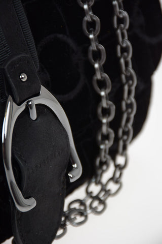 Velvet Saddle Bag with Removable Shoulder Chain