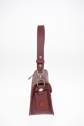 Leather Bag with Removable Shoulder Strap and Studs Applications
