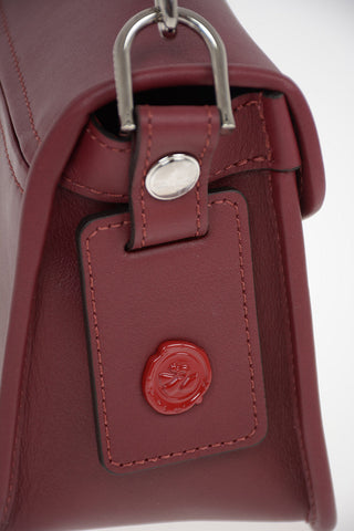 Leather Bag with Removable Shoulder Strap and Studs Applications