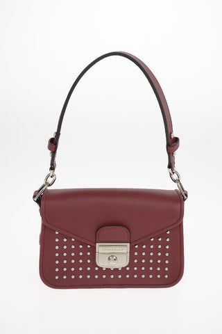 Leather Bag with Removable Shoulder Strap and Studs Applications