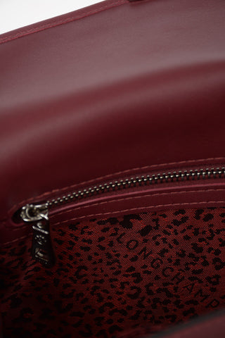 Leather Bag with Removable Shoulder Strap and Studs Applications