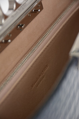 Clutch FOUR RING in pelle stampata coccodrillo