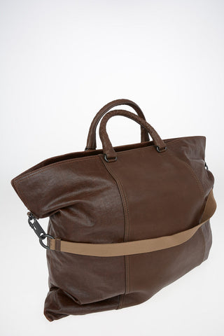 Leather Maxi Tote Bag with Removable Shoulder Strap