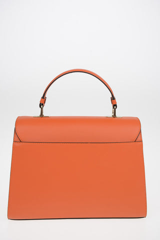 Leather MUGHETTO Top Handle Bag with Removable Shoulder Strap and Jewel Closure