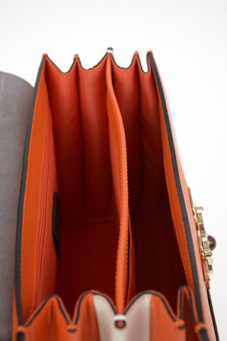 Leather MUGHETTO Top Handle Bag with Removable Shoulder Strap and Jewel Closure