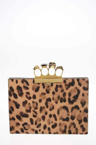 Animal Printed Ponyskin FOUR RING Clutch