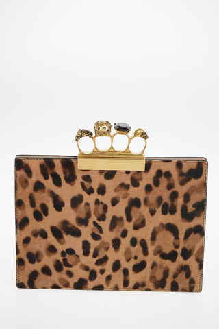 Animal Printed Ponyskin FOUR RING Clutch