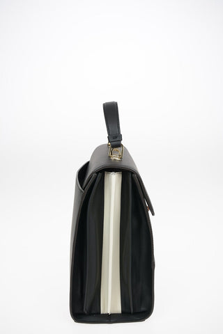 Leather MUGHETTO Top Handle Bag with Removable Shoulder Strap and Jewel Closure