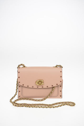 Leather Shoulder Bag With Shoulder Chain