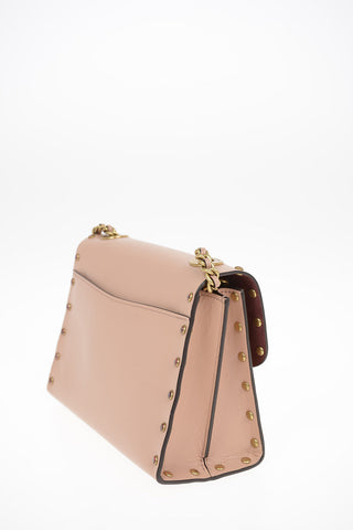 Leather Shoulder Bag With Shoulder Chain