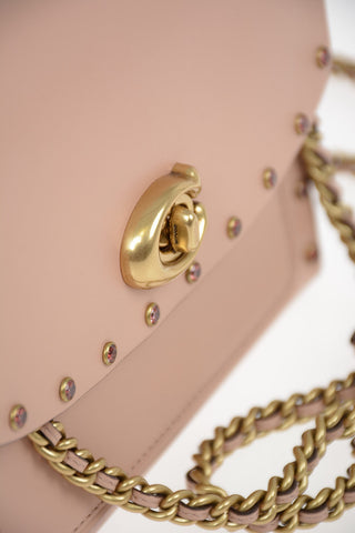 Leather Shoulder Bag With Shoulder Chain