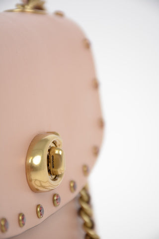 Leather Shoulder Bag With Shoulder Chain