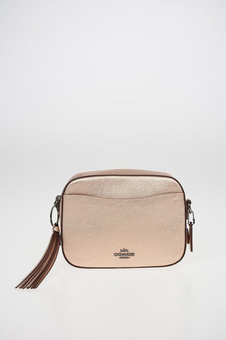 Metallic Leather Bag with Removable Shoulder Strap