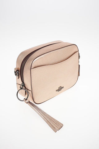 Metallic Leather Bag with Removable Shoulder Strap