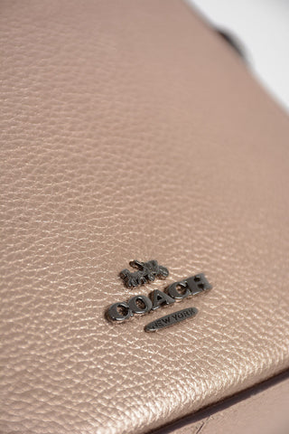Metallic Leather Bag with Removable Shoulder Strap
