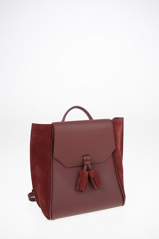 Leather Backpack with Suede Details