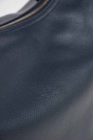 Leather Hobo Bag with Outer Pocket