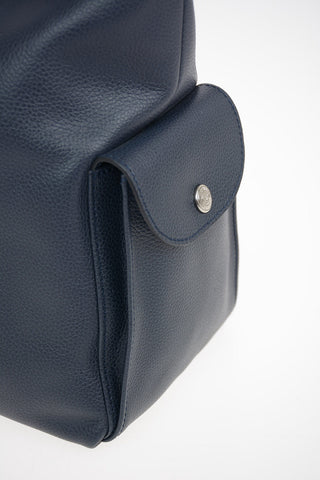 Leather Hobo Bag with Outer Pocket