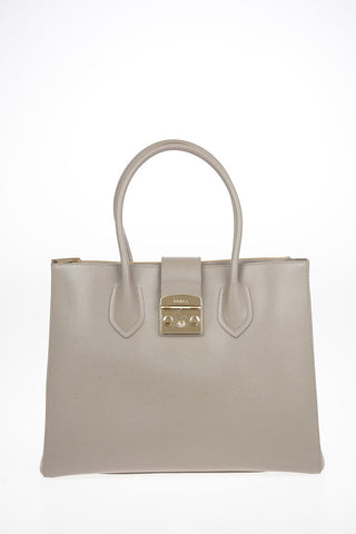 Leather Tote Bag with Removable Shoulder Strap