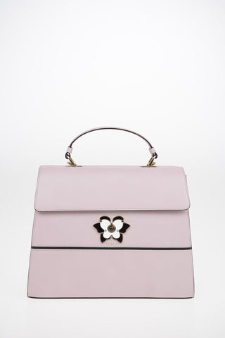 Leather MUGHETTO Top Handle Bag with Removable Shoulder Strap and Jewel Closure