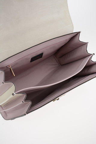 Leather MUGHETTO Top Handle Bag with Removable Shoulder Strap and Jewel Closure
