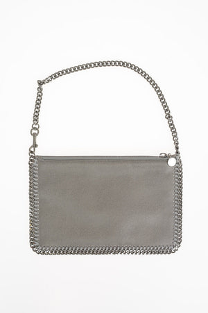 Faux Leather Pouch With Chain wristlet