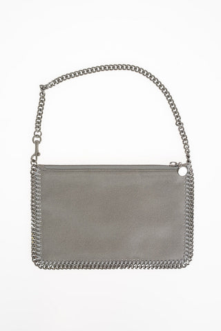 Faux Leather Pouch With Chain wristlet