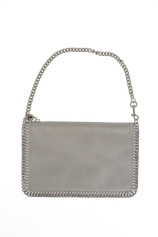 Faux Leather Pouch With Chain wristlet
