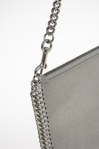 Faux Leather Pouch With Chain wristlet
