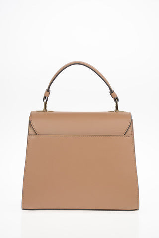 Leather MUGHETTO Top Handle Bag with Removable Shoulder Strap and Jewel Closure