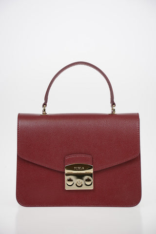 Leather Top Handle METROPOLIS Bag with Removable Shoulder Strap