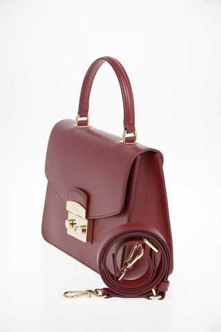Leather Top Handle METROPOLIS Bag with Removable Shoulder Strap