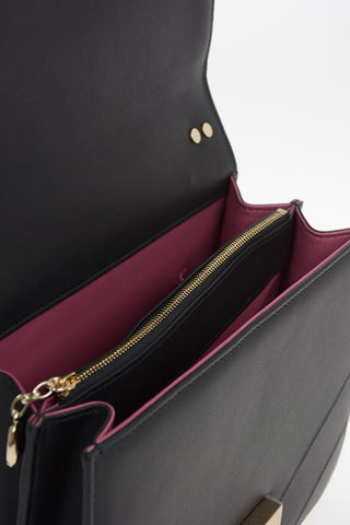 Leather Top Handle Bag with Removable Shoulder Strap 