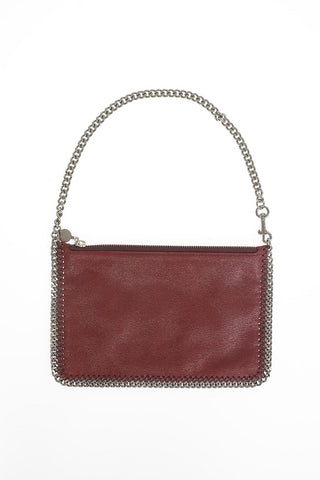 Faux Leather Pouch With Chain Wristlet