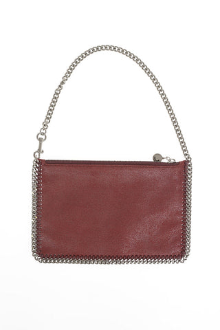 Faux Leather Pouch With Chain Wristlet