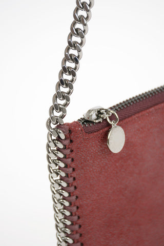 Faux Leather Pouch With Chain Wristlet
