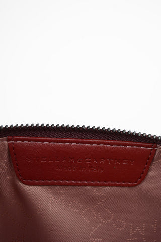 Faux Leather Pouch With Chain Wristlet